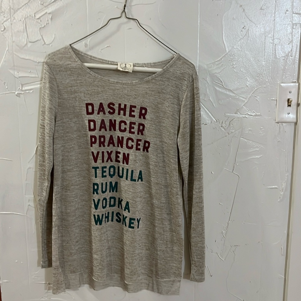 Ladies small long sleeved Christmas shirt.